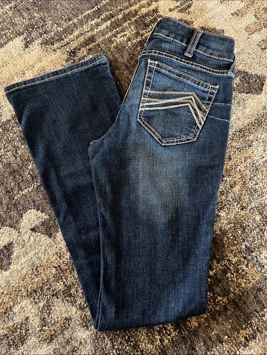 Ariat Denim - Ariat Dark Blue Bootcut Stretch Jeans with Contrast Stitching